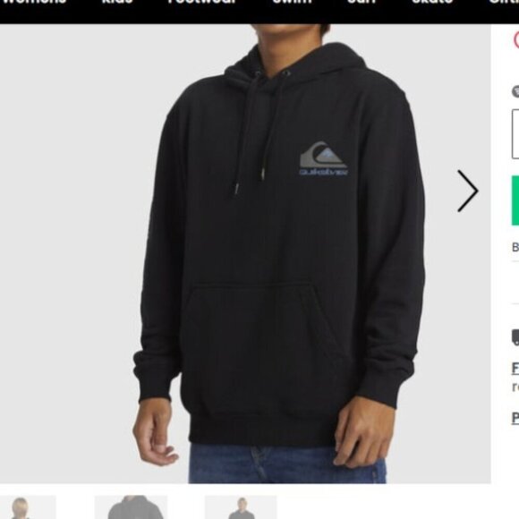 NEW Quiksilver Mens XXL Black Pullover Sweatshirt Cotton/Poly Blend Crewneck - Picture 1 of 7